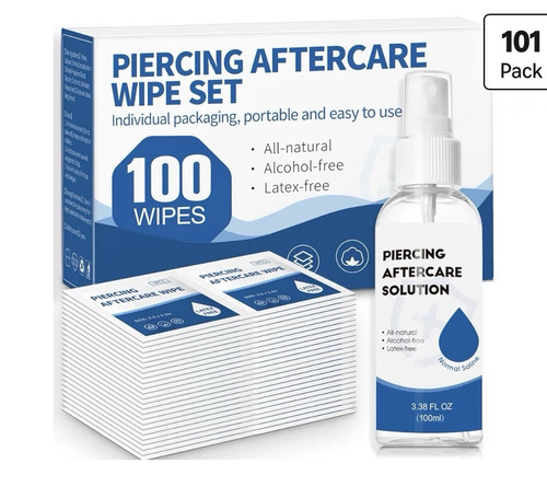 Piercing aftercare wipe - piercing, set